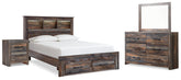 J&M Furniture - Ashley Furniture - Drystan Queen Bookcase Storage Bed, Dresser, Mirror and Nightstand - Queen Bookcase Storage Bed, Dresser, Mirror and Nightstand - B211B75